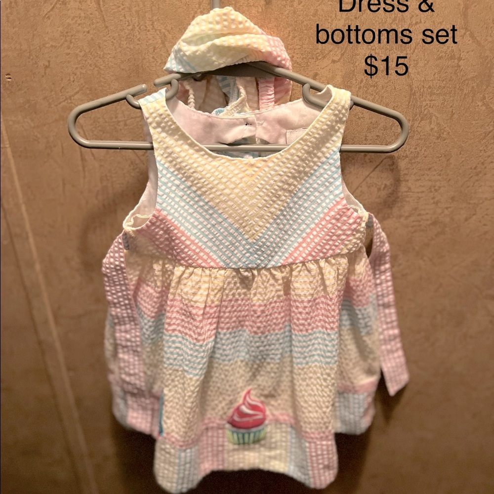 12 month dress and bottoms
